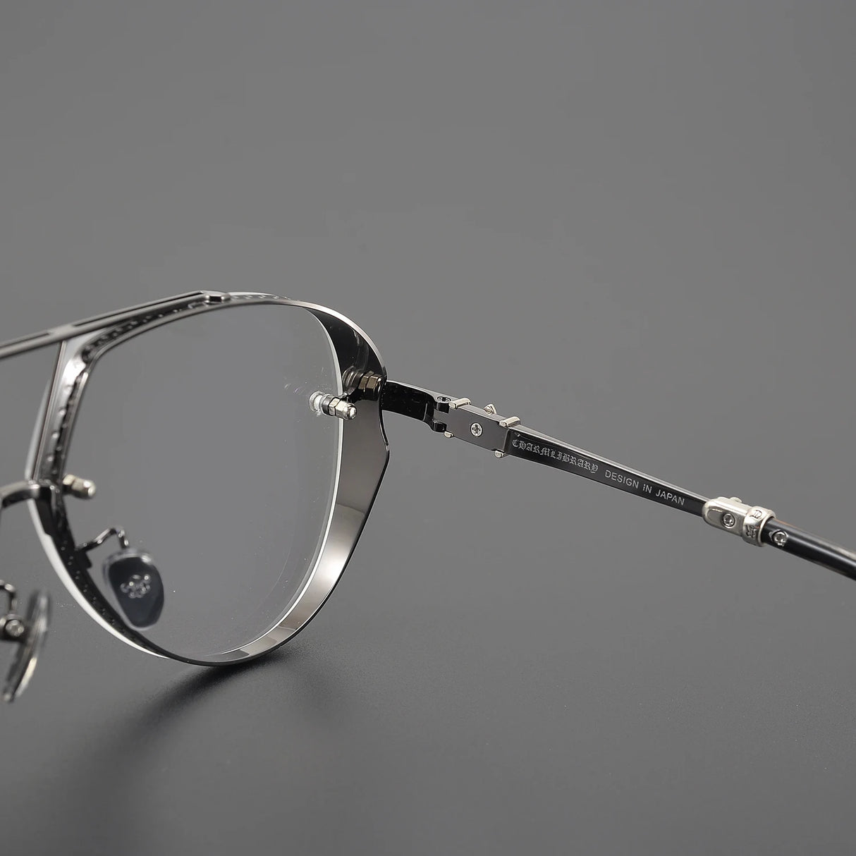 Anti Blue Light Lenses Titanium Eyeglass Frame Rectangular Full Frame Fashionable Carved Optical Prescription Glasses Unisex