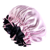New Solid Elastic Double Layer Satin Bonnet Nightcap Women Night Sleep Hair Protection Hat Reversible Sleeping Hat Hair Care New