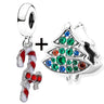 Buipoey 2pcs/lot Christmas Red Cane Gingerbread Man Charm Snowman Santa Beaded Sock Pendant DIY Beacelets jewelry Accessory Gift