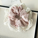 High Appearance Level Lace Fabric Elastic Hair Rope Simple Advanced Sense Small Fragrance Sweet Tie Hair Cord Gentle Temperament