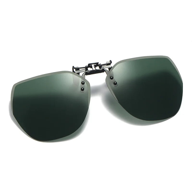 Oversized Polarized Clip-on Sunglasses Men Frameless Filter UV400 Protection Polygon Eyewear Clip Lens Sun Glasses