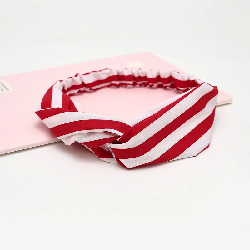 Fashion WomenFloral Headband Hair Accessories Leopard Cross Knotted Bow Chiffon Hair Band Girls Headdress Ladies Hoop Headwear
