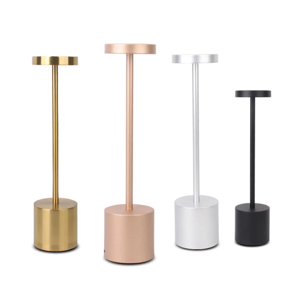1PC Metal Classic Table Lamp USB Rechargeable Night Light Stepless Dimming Touch 3 Level Bedside Lamp Hotel Bar Decoration