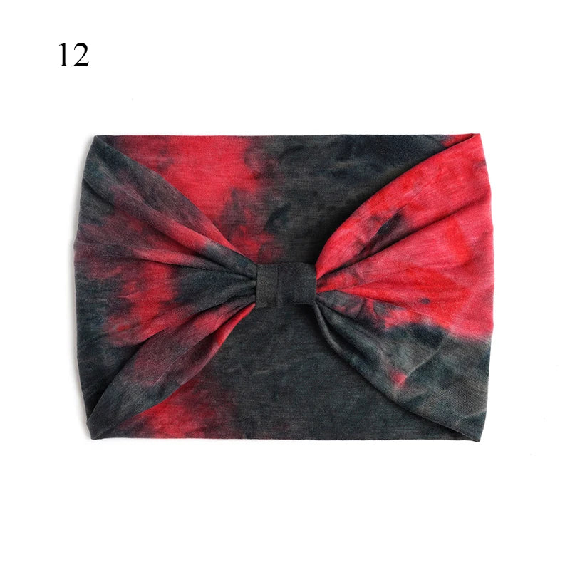 Bohemian Wide Stretch Headbands Multi-color Tie-dyed Yoga Sweatband Turban Head Wrap Bandana Women Hair Accessories Wholesale