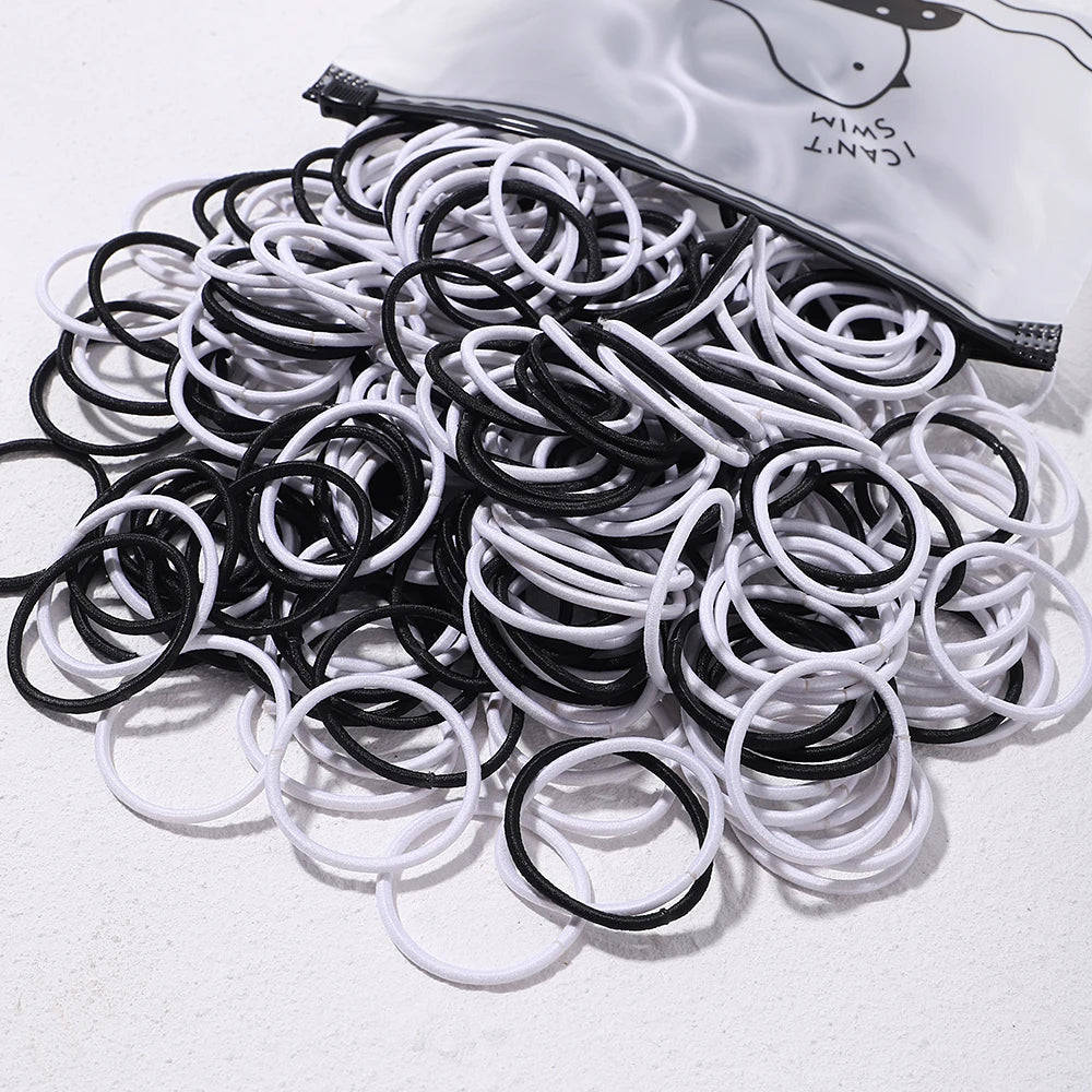 50PCS Macaron Rubber Band Hairband Headband High Elastic Durable Hair Ring Tied High Ponytail Women's Kids Hair Headwear