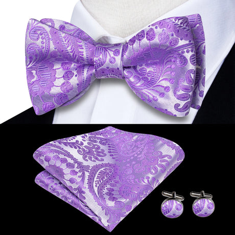 Dropshipping Jacquard Silk Mens Self Bow Tie Hanky Cufflinks Set Male Butterfly Knot Bowtie Wholesale for Male Wedding Business