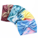 Tie Dye Headbands for Women Wide Turban Headwrap Knotted Vintage Hairbands Cotton Bandanas Bandage Headscarf Hair Accessories