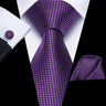 Hi-Tie Purple Lilac Floral Striped Silk Elegant Tie For Men Groom Wedding Men Necktie Pocket Square Cufflink Accessory Wholesale