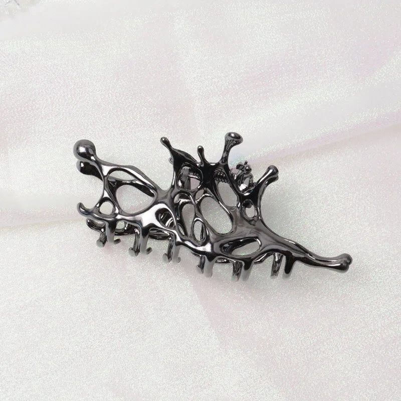 1pc Advanced metal liquid hair claws, women's hair volume, multiple discs, hair clips, hair accessories, temperament, headwear