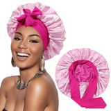 Double Layer Satin Hair Cap For Sleeping Bonnets For Women Round Haircare Women Headwear Night Hat Reversible Head Cover