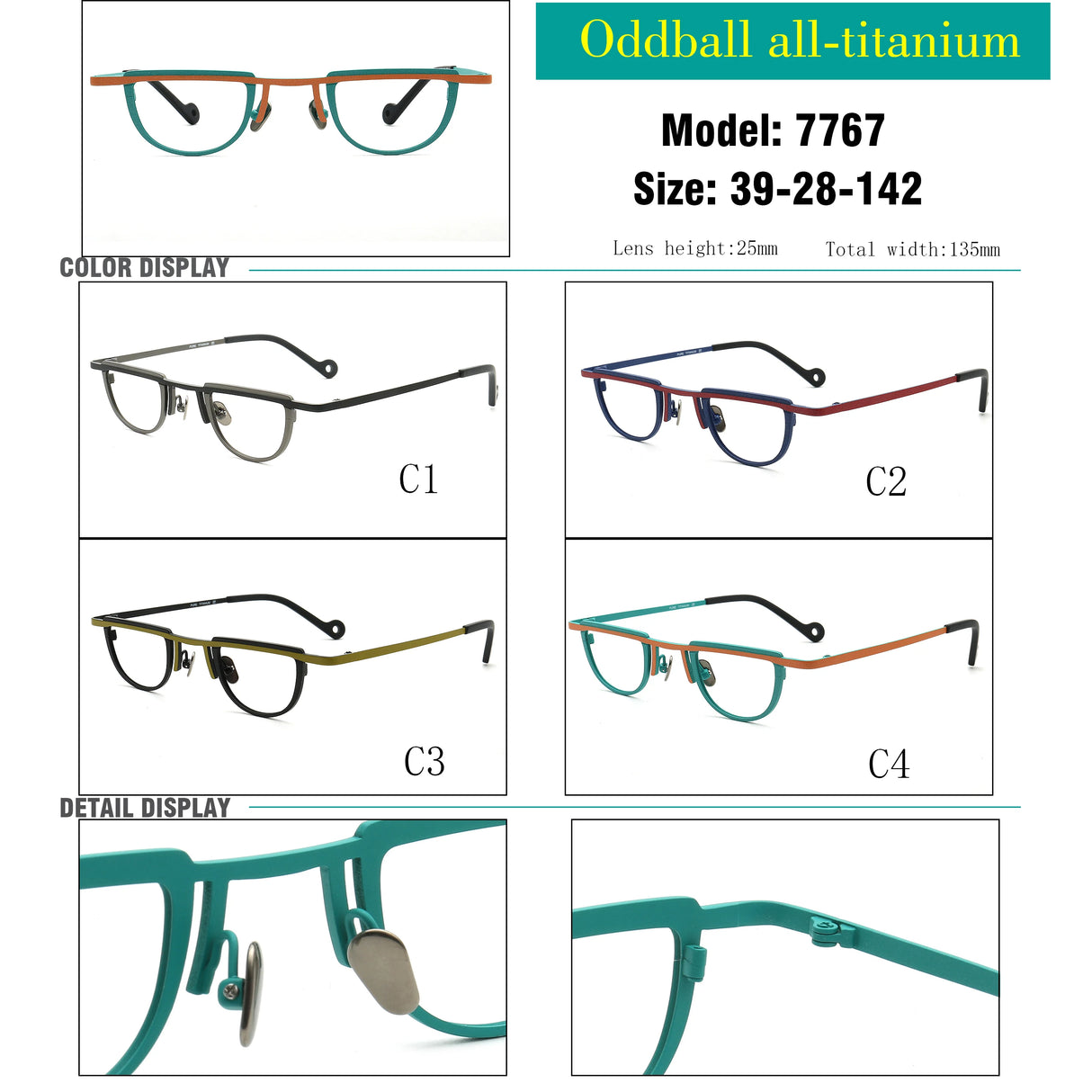 Vintage Titanium Glasses Frames for Women Light Geometric Eyeglass Men Optical Eyewear Retro Spectacles Prescription Myopia