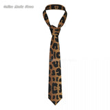 Leopard Men Neckties Silk Polyester 8 cm Narrow Tiger King Neck Tie for Men Suits Accessories Wedding Party Cosplay