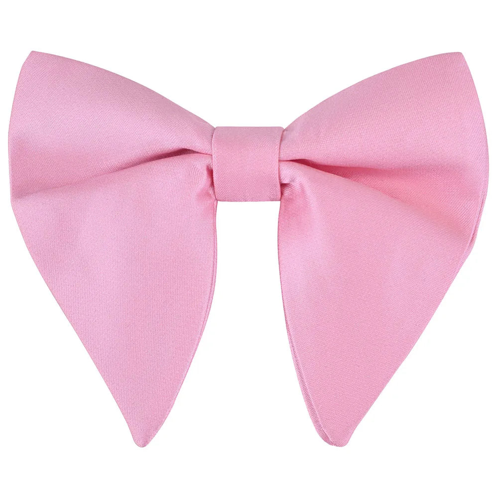 GUSLESON Fashion Pink Champagne Blue Solid Bow Tie For Men Classic Big Bowtie For Party Wedding Bowknot Adult Mens Tie