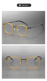 2023 Titanium Glasses Frame for Men Women Vintage Round Myopia Optical Eyewear Screwless Prescription Eyeglasses Frame Spectacle