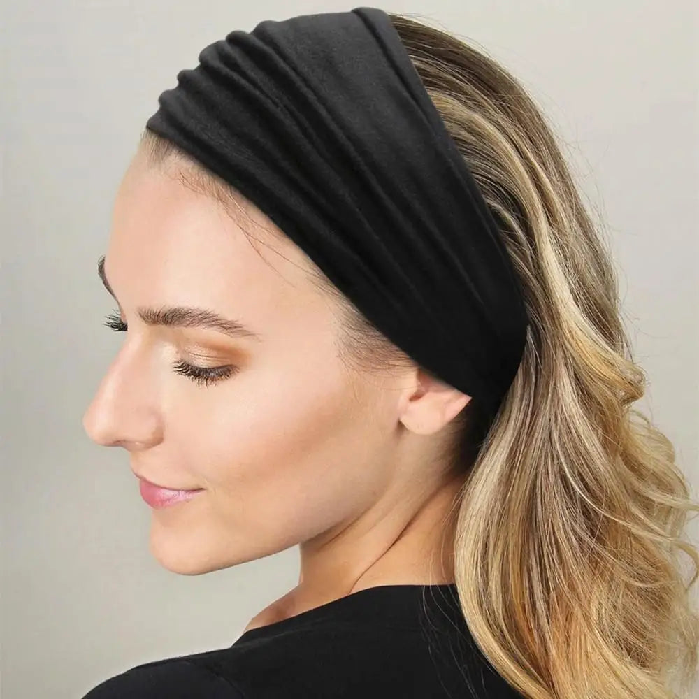 Headbands for Women Cotton Wide Headwrap Yoga Workout Hairbands Elastic Sport Head Bands Turban Bandana Bandage Hair Accessories
