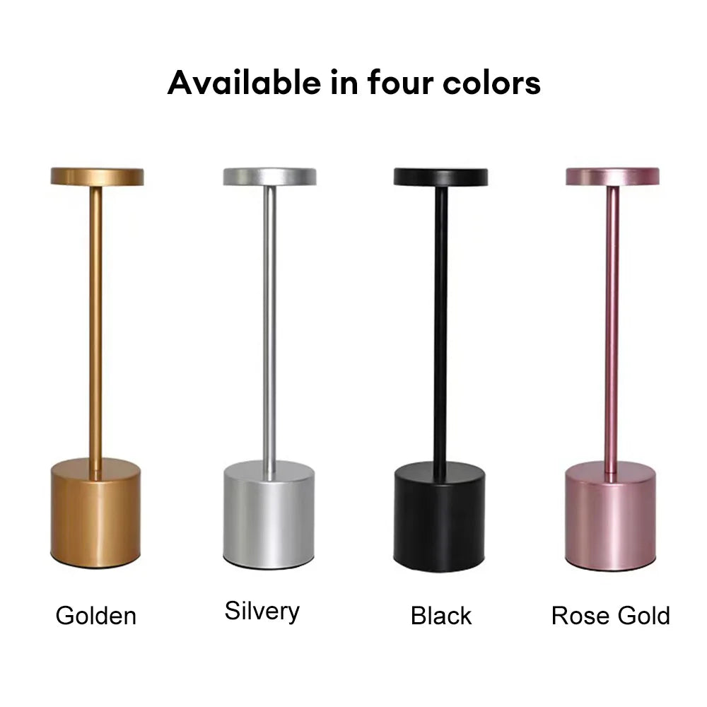 1PC Metal Classic Table Lamp USB Rechargeable Night Light Stepless Dimming Touch 3 Level Bedside Lamp Hotel Bar Decoration
