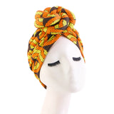 African Print Turban for Women New Fashion Pre-Made Top Knot Head Wraps Flower Stretch Hijab Ladies Party Wedding Headdress