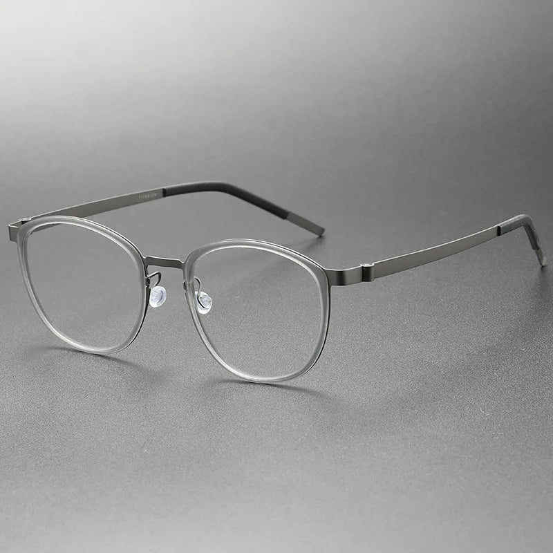 2023 Titanium Glasses Frame for Men Women Vintage Round Myopia Optical Eyewear Screwless Prescription Eyeglasses Frame Spectacle
