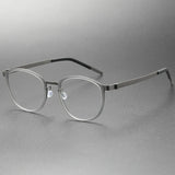 2023 Titanium Glasses Frame for Men Women Vintage Round Myopia Optical Eyewear Screwless Prescription Eyeglasses Frame Spectacle
