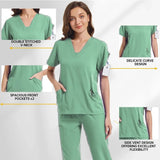 New Scrubs Set Medical Uniforms Stretch Scrub Tops with Pocket Pants Nurse Uniform Doctor Surgery Overalls Beauty Salon Workwear