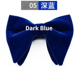 Men's Business Bow Tie Velvet  Royal Blue Burgundy Double Deck Big Bowtie Fashion New Mens Wedding Horns Bowties Gifts for Men
