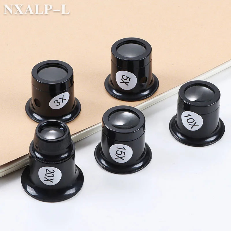 4/Set 3X 5X 10X 15X 20X Eyeglass Magnifier Eye Loupe Lens Portable Eyepiece Process Operation for Watchmaker Watch Repair Tools