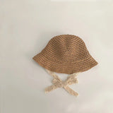 Children's Summer Hat Sunshade Lace Straw Baby Girl Cap Girls Baby Sunscreen Beach Hat