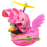 Car Duck Auto Interior Decoration Car Ornaments Rubber Duck With Helmet Bicycle Road Bike Motor Kids Toy Bike Accessories