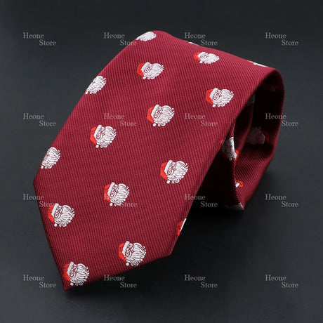 Classic Red Blue Christmas Tie For Men Father Festival Gift Santa Claus Snowman Tree Snowflake Elk Necktie Skinny 7cm Accessory