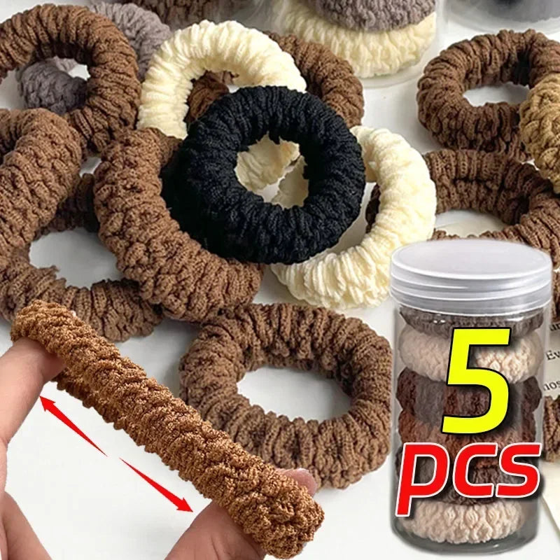 High Elastic Thicken Hair Rope Towel Pleated Scrunchie High Ponytail Holders Rubber Band Elastic Women Hair Ring Hair Accessory