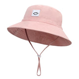 SMILE Baby Sunhat Summer Spring Kids Bucket Hat For Girls Boys Children Big Visor Cotton Sun Cap Beach Travel Panama Hats Caps