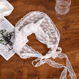 White Lace Bandana Floral Summer Woven Headbands Hair Band Women Outgoing Travel Retro Hair Accessories Headwear Turban Scarf