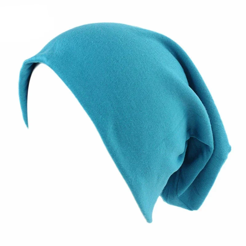 Women Men Sleeping Hat Baggy Beanie Satin Lined Night Unisex Sleep Cap Hair Care Bonnet Hair Loss Nightcap Pullover Hat Headwear