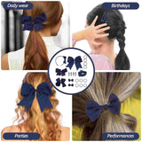 Navy Hair Accessories Set For Hair Bands Ponytail Holders Kids Headbands Hair Clips With Bows Braiders Hair Bow Clips Elastics