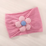 1Pc Baby Nylon Headscarf Astique Suitable Newborn Girl Flower Handmade Headband Elastic Hairband Turban Toddler Hair Accessories