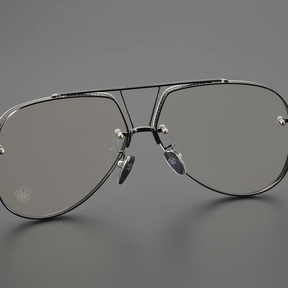 Anti Blue Light Lenses Titanium Eyeglass Frame Rectangular Full Frame Fashionable Carved Optical Prescription Glasses Unisex