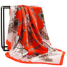 90*90cm Women Scarf Silk Feeling Hair Neck Square Brand Office bandanna muffler Waiter Flight Attendants Handkerchief Rings wrap