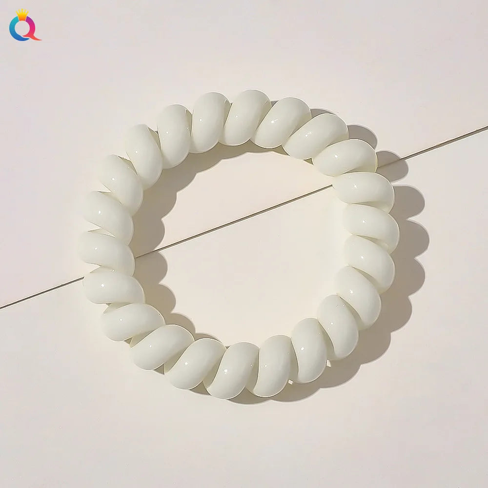 High Elasticity Telephone Coil Hairbands Women Spiral Hair Ties Girls Hair Rings Rope Solid Color Hair Accessories Gum Scrunchy