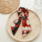Korean Women Elegant Oil Painting Bow Elastics Hair Band Exquisite Scrunchies Hair Ties Ponytail Holder Girls Hair Accessories