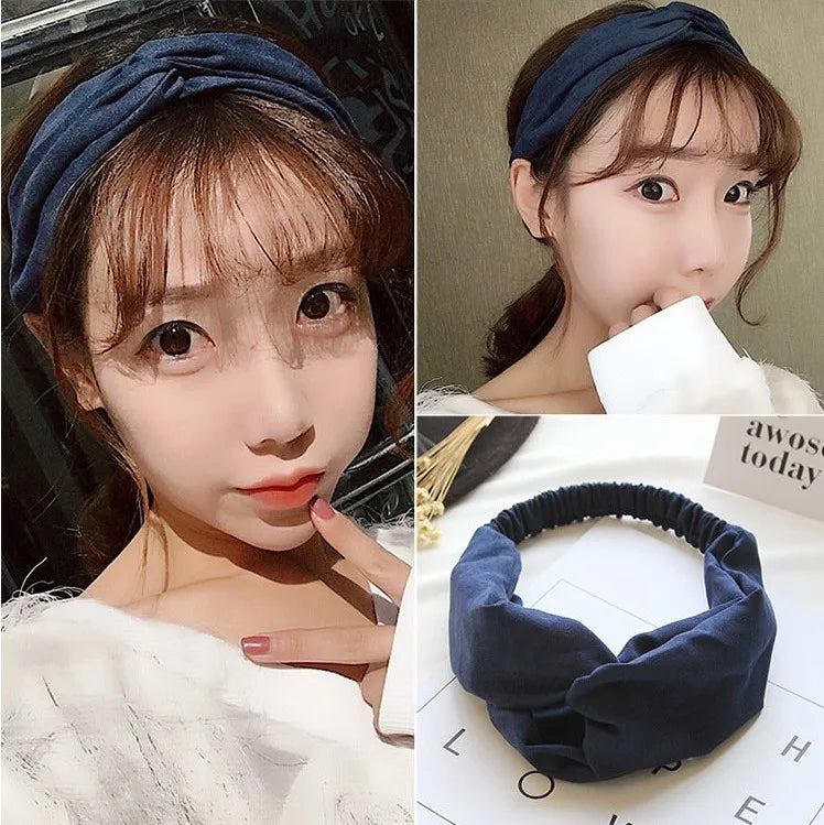 Cross elastic headband chiffon silk headband ladies headband hair accessory sports face wash