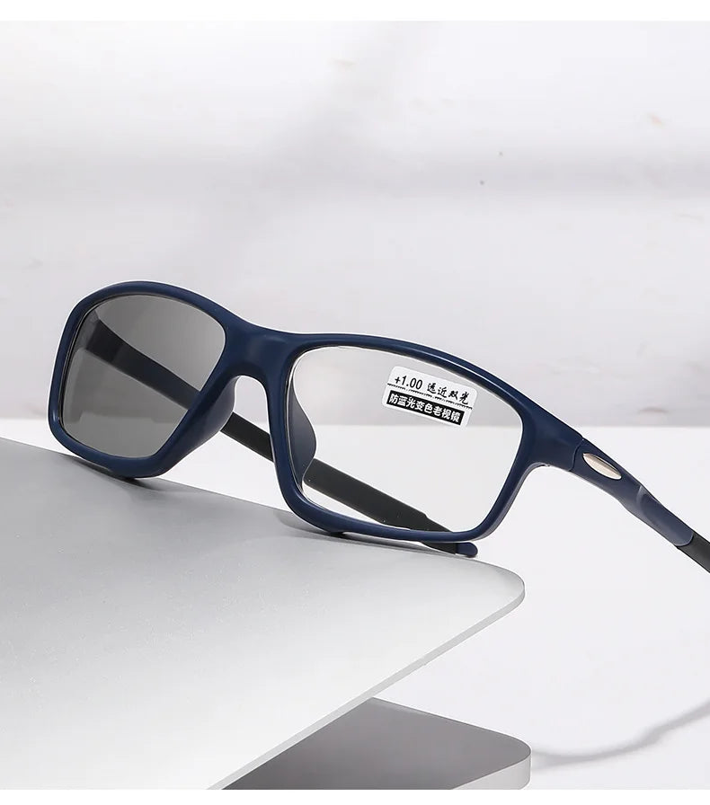 Ultra Light Blue Light Blocking Myopia Glasses Fashion Outdoor Color Changing Sports Near Sight Eyewear Photochromic Eyeglasses