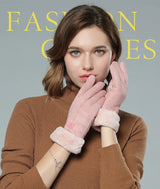 New Fashion Gloves Autumn Winter Cute Furry Warm Mitts Full Finger Mittens Women Outdoor Sport Female Gloves Screen