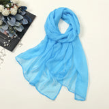 2023 New Chiffon Scarf Women Spring Summer Silk Scarves Thin Solid Color Shawls And Wraps Foulard Print Hijab Stoles Wholesale