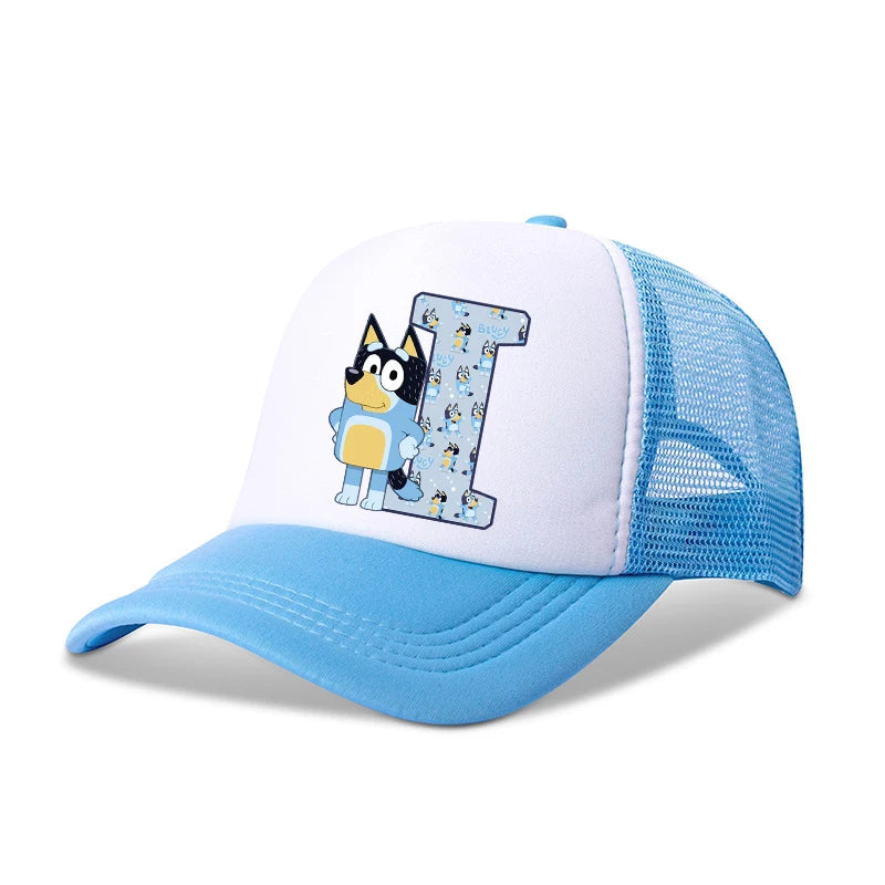Blueyi Bingo Kids Baseball Cap Cartoon A-Z Letter Print Sun Hat Boys Summer Casual Caps Kawaii Adjustable Peaked Hats Child Gift