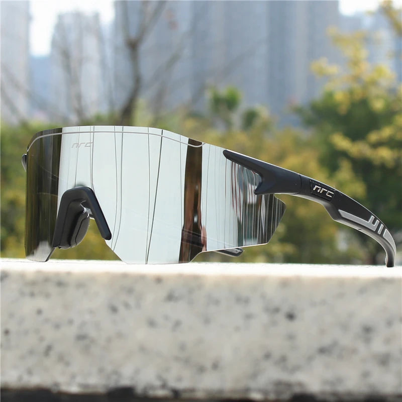 1 Lens NRC Cycling Sunglasses UV400 TR90 Sports Bicycle Glasses MTB Mountain Bike Fishing Hiking Riding Eyewear for Men Women