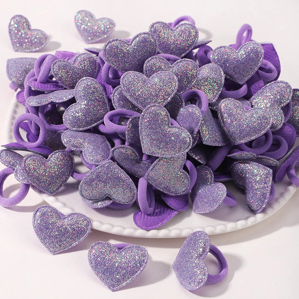 20pcs Kids Elastic Hair Bands Girls Plush Ball Rubber Band For Children Sweets Scrunchie Hair Ties Clip Baby Hair Accessories