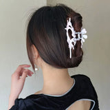 Creativity Unique Colorful Alien Metal Conch Hair Claws for Women Girl Y2K Hollow Headwear Shell Crab Hair Clip Hair Accessories