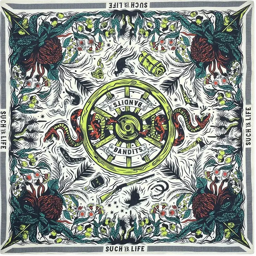 High Quality Skull Chimpanzees Print Cashew Hip Hop Cotton Square Bandana Scarf Riding Headband Paisley Gifts For Men Unisex