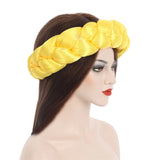 2025 Latest Satin Twist Braids Headband Elastic Headwear African Cap Nigerian Wedding Gele Women Turban Bandana Bandage Wrap Hat