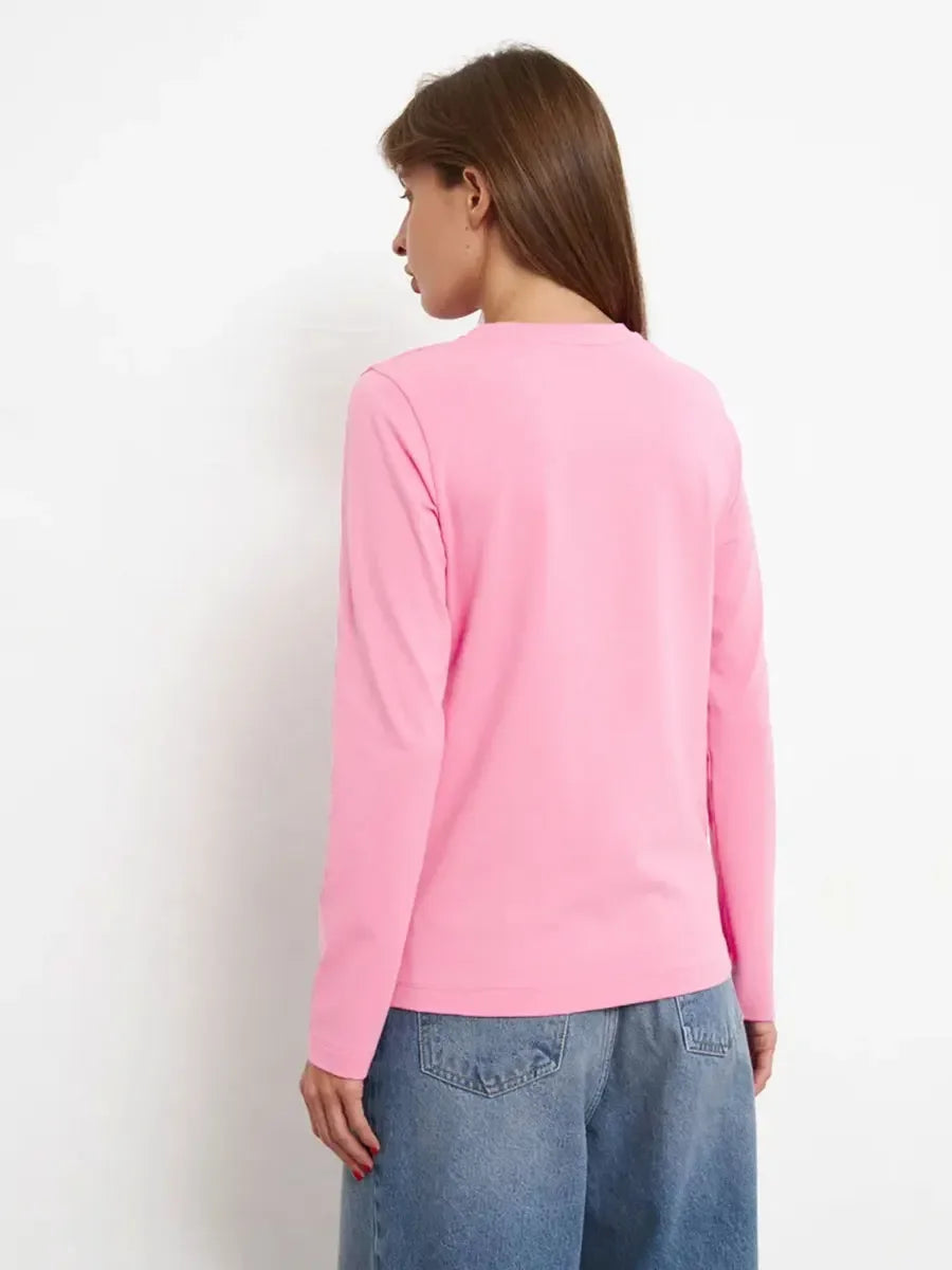 Bornladies Women's Spring Autumn 100% Cotton T-shirt Bottoming Basic Solid Lady Long Sleeve Loose Tops Shirts Oversized T Shirt